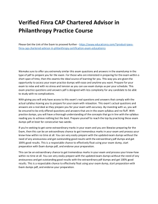 Finra CAP Chartered Advisor in Philanthropy