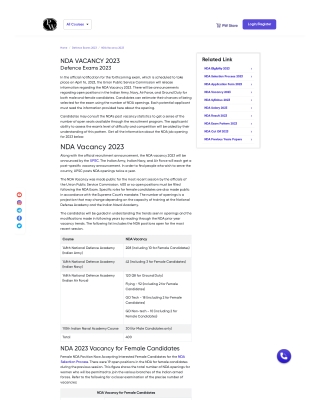 NDA Vacancy 2023 Notification Out Now | Download Pdf