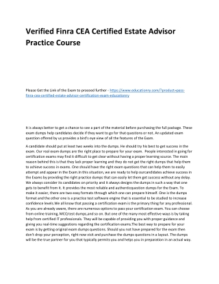 Finra CEA Certified Estate Advisor