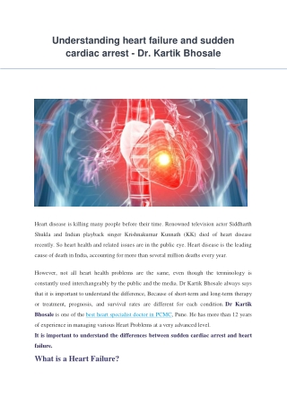 Understanding heart failure and sudden cardiac arres1