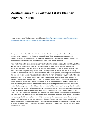 Finra CEP Certified Estate Planner