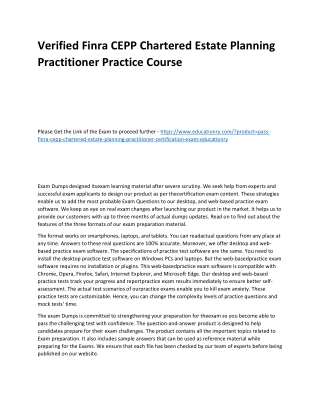Finra CEPP Chartered Estate Planning Practitioner