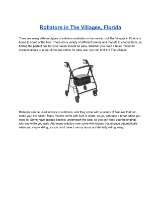 Rollators in The Villages, Florida