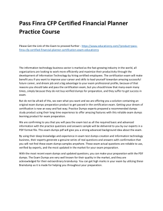 Finra CFP Certified Financial Planner