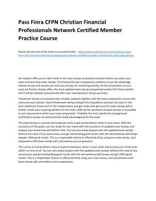 Finra CFPN Christian Financial Professionals Network Certified Member