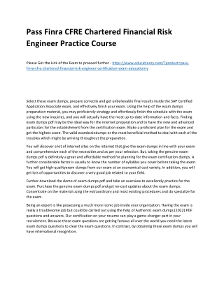 Finra CFRE Chartered Financial Risk Engineer