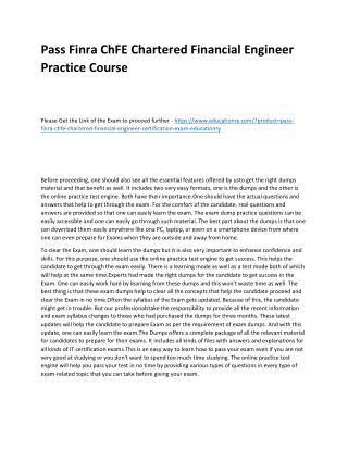 Finra ChFE Chartered Financial Engineer