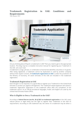 Trademark Registration in UAE