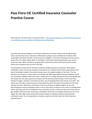 Finra CIC Certified Insurance Counselor