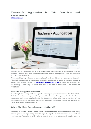 Trademark Registration in UAE