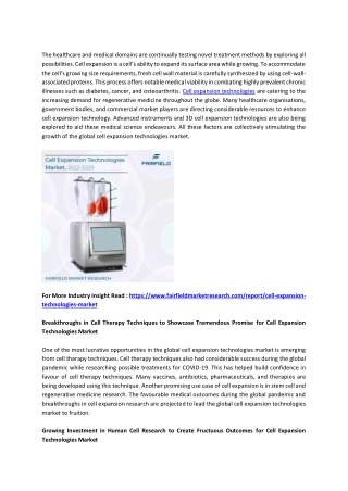 Cell Expansion Technologies Market