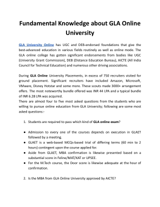 GLA Online University