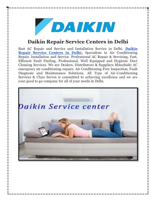 Daikin Repair Service Centers in Delhi