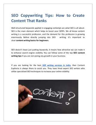 SEO Copywriting Tips How to create content that ranks