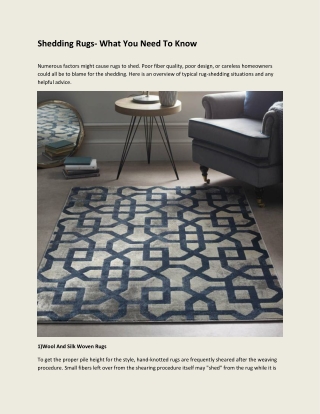 Shedding Rugs- What You Need To Know