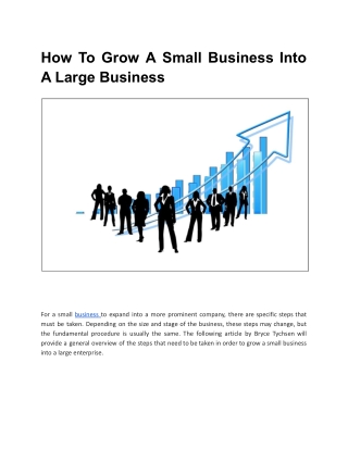 How To Grow A Small Business Into A Large Business