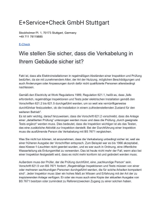 E Service Check GmbH Stuttgart