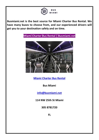 Miami Charter Bus Rental