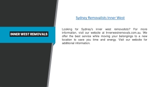 Sydney Removalists Inner West | Innerwestremovals.com.au