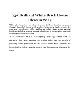23  Brilliant White Brick House Ideas in 2023
