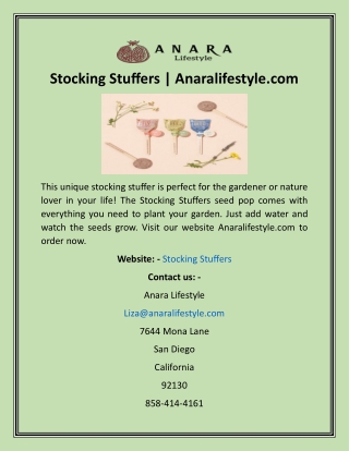 Stocking Stuffers  Anaralifestyle