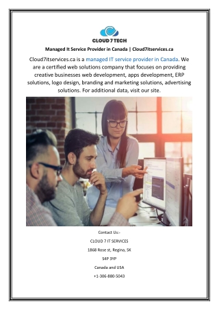 Managed It Service Provider in Canada  Cloud7itservices.ca