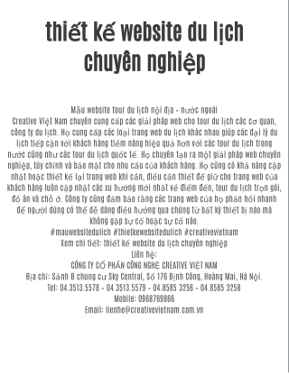 Thiết kế website du lịch chuyên nghiệp