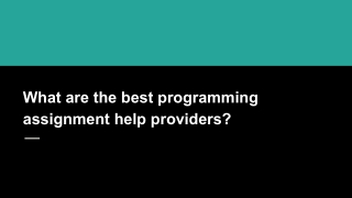 What are the best programming assignment help providers?