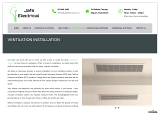 Ventilation Systems Installation Christchurch