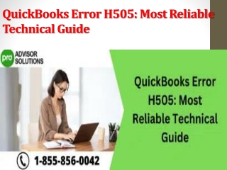 QuickBooks Error H505 Most Reliable Technical Guide