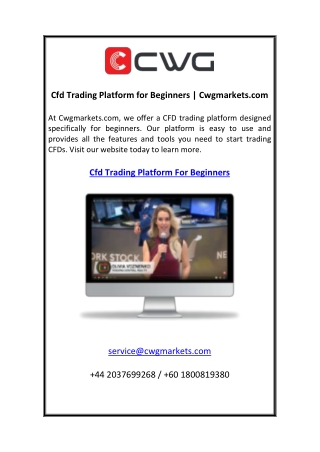 Cfd Trading Platform for Beginners  Cwgmarkets.com