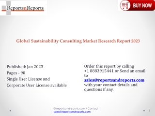 Sustainability Consulting Market Demand and Share 2023-2029