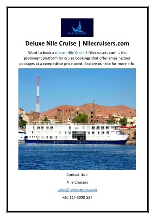 Deluxe Nile Cruise  Nilecruisers.com