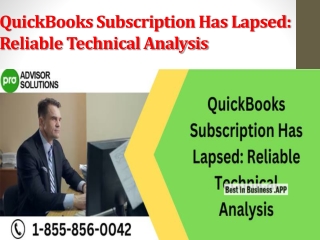 QuickBooks Subscription Has Lapsed Reliable Technical Analysis