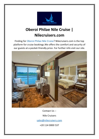 Oberoi Philae Nile Cruise  Nilecruisers.com