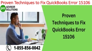 Best methods to deal with QuickBooks Error 15106