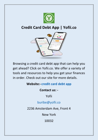 Credit Card Debt App | Yofii.co