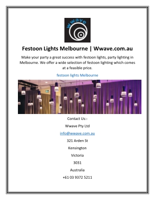 Festoon Lights Melbourne  Wwave.com.au