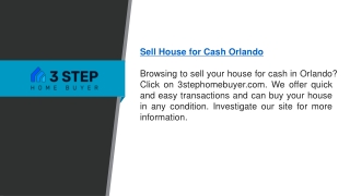 Sell House For Cash Orlando  3stephomebuyer.com