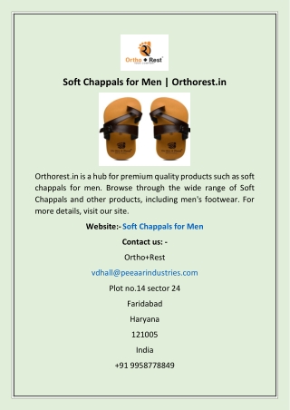 Soft Chappals for Men | Orthorest.in