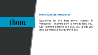 Mens Haircuts Vancouver  Thomlife.com