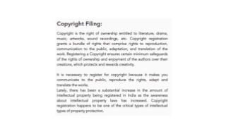 Copyright filing