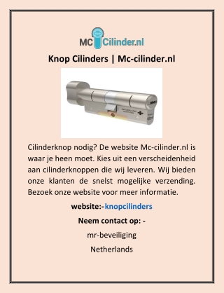 Knop Cilinders | Mc-cilinder.nl