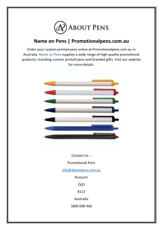 Name on Pens  Promotionalpens.com.au