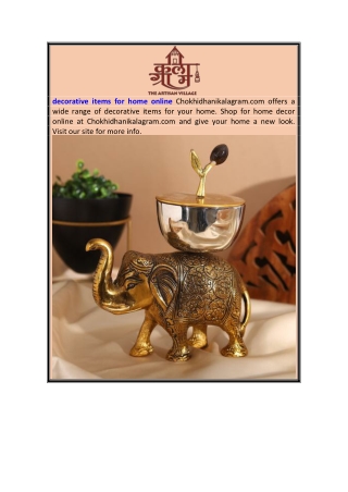 Decorative Items For Home Online  Chokhidhanikalagram.com