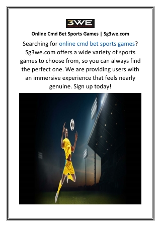 Online Cmd Bet Sports Games Sg3we.com