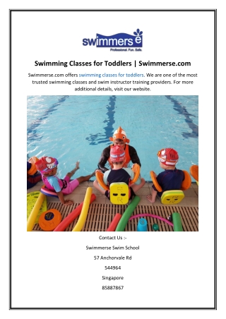 Swimming Classes for Toddlers  Swimmerse.com