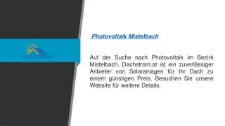 Photovoltaik Mistelbach Dachstrom.at