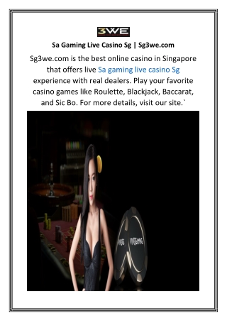 Sa Gaming Live Casino Sg  Sg3we.com