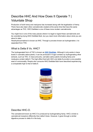 Describe HHC And How Does It Operate _ _ Voluntate Shop